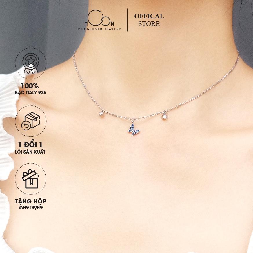 Dây chuyền bạc nữu moonsilver, vòng cổ bạc s925 cánh bướm xanh butterfly