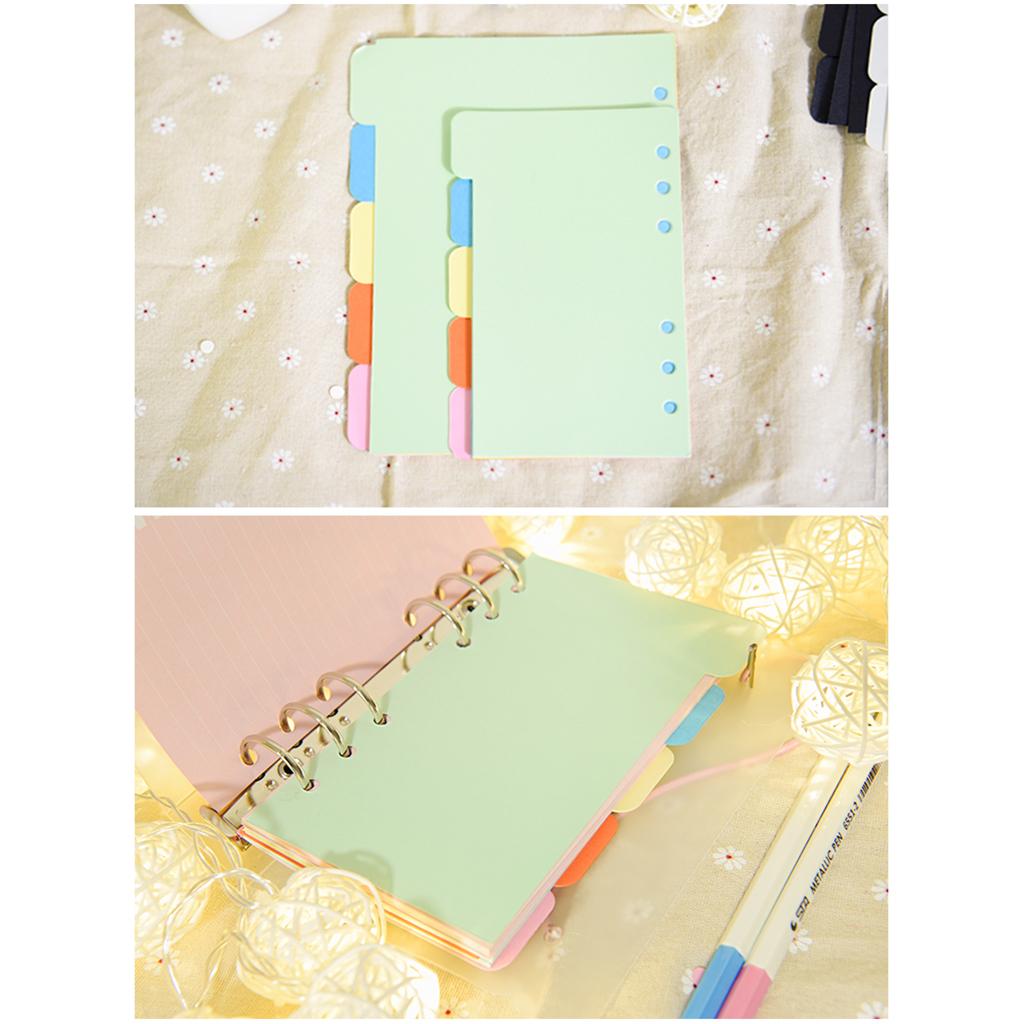 5 Piece A5 Kraft Tabbed Paper Planner Notebook Divider Index Page
