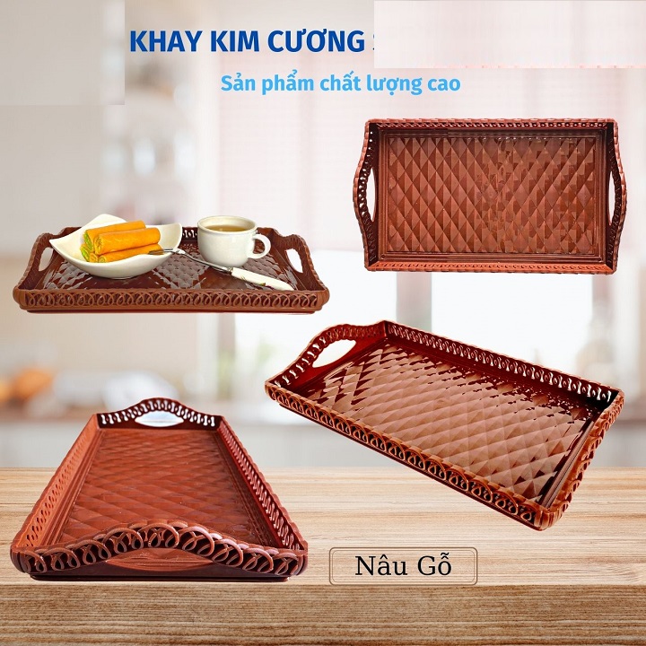 Khay Chữ Nhật Đa Năng Kích Thước 41*30*8 CM Nhựa Cao Cấp