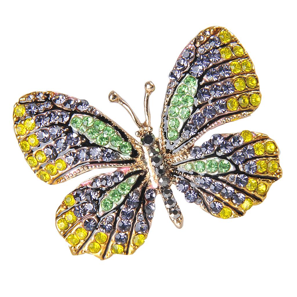 Colorful Crystal Rhinestone Butterfly Wedding Party Brooch Pin Jewelry