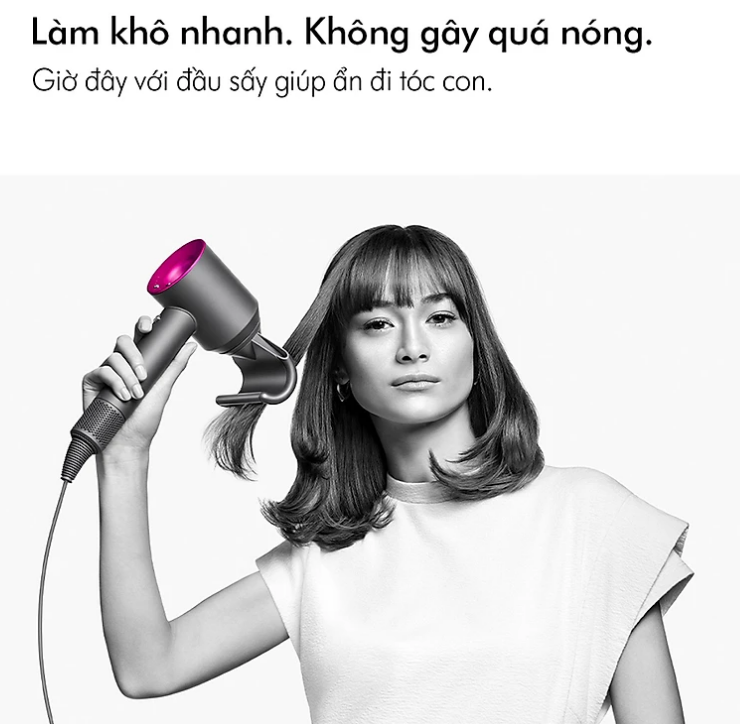 Máy Sấy Tóc Dyson HD08 (Black/Nickel), Đầu Sấy Suôn, Phụ Kiện Dành Cho Tóc Con, Đầu Sấy Khuếch Tán, Kiểm Soát Nhiệt Thông Minh, Động Cơ Mạnh Mẽ Hiện Đại, Nhập Đức, Bảo Hành 12 Tháng