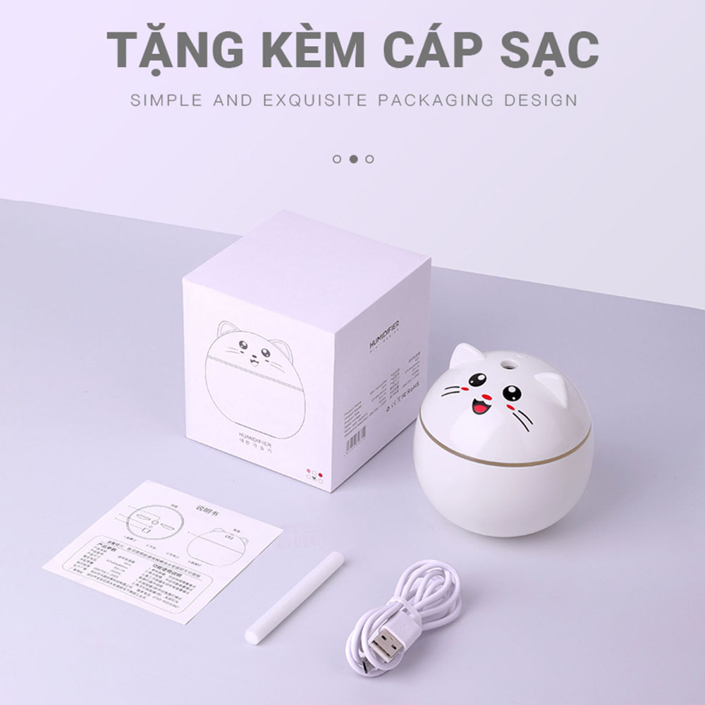 Máy phun sương tạo độ ẩm mini hình Mèo cute Venado