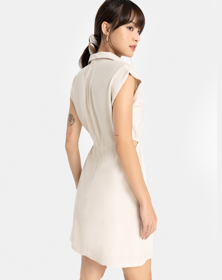 Đầm Ngắn Sơmi Nữ Thời Trang JUNO Thun Eo JNDLU014