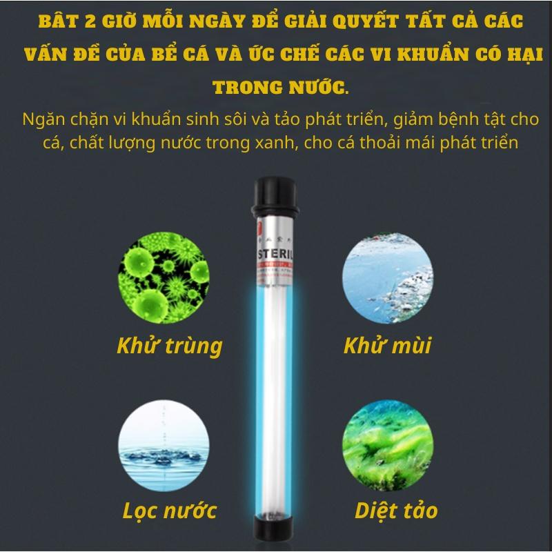 Đèn UV hồ cá , đèn UV bể cá diệt tảo, nấm có hại