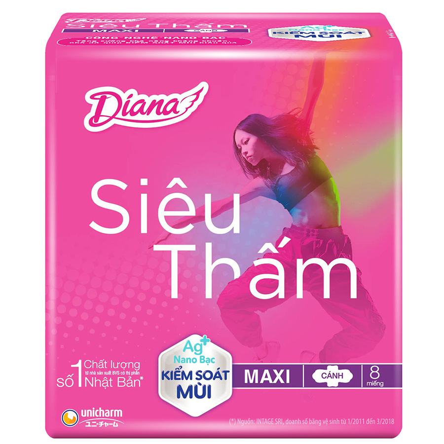 Băng Vệ Sinh Diana Siêu Thấm Cánh (Gói 8 Miếng)