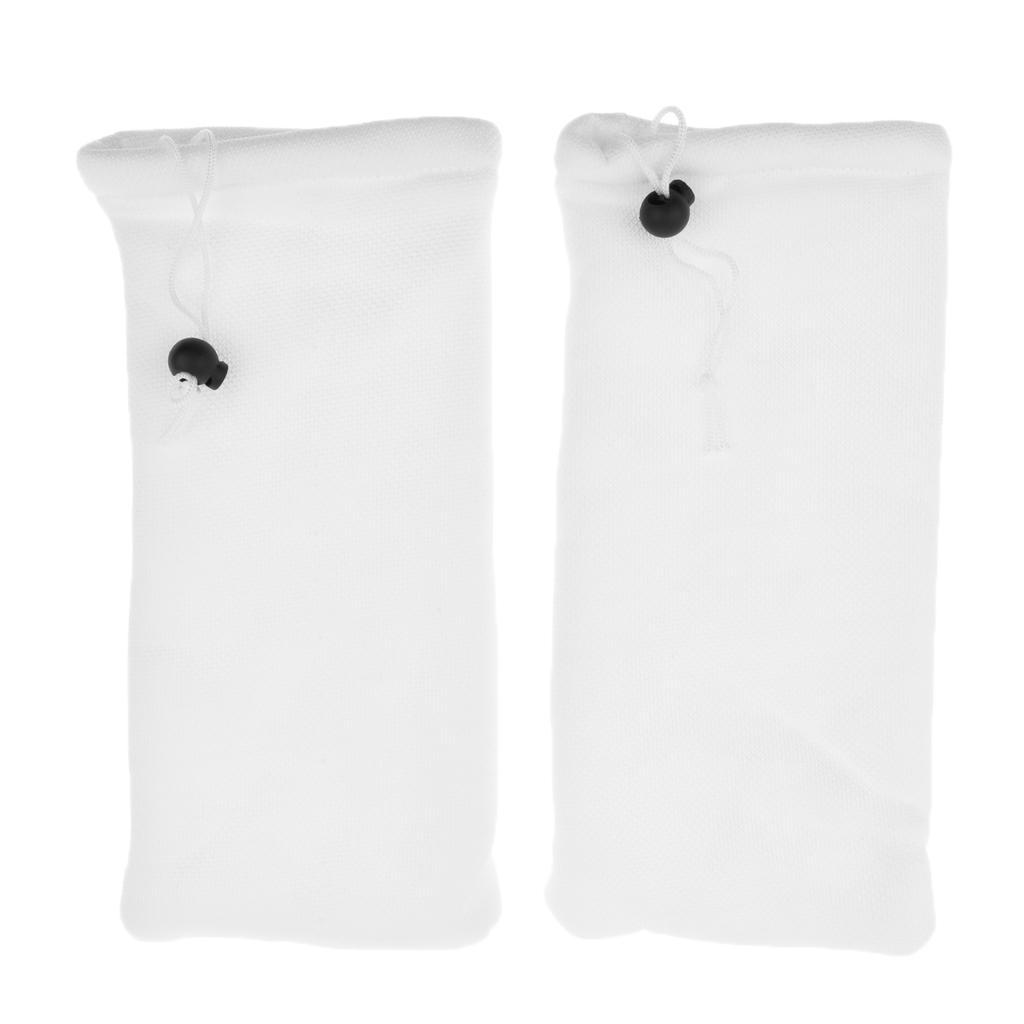 2X 2 pcs White Aquarium Tank Filter Bags Polyester Fish Tank Filter Sock Bags S