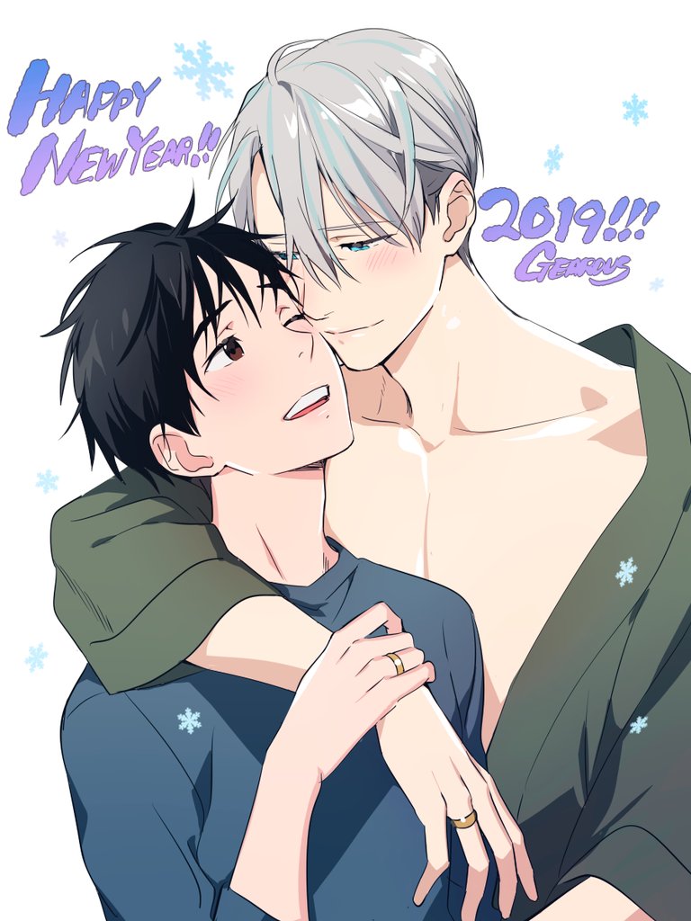 Tranh poster Yuri On Ice khổ A4 sét 3 tấm ngẫu nhiên   - Victuuri