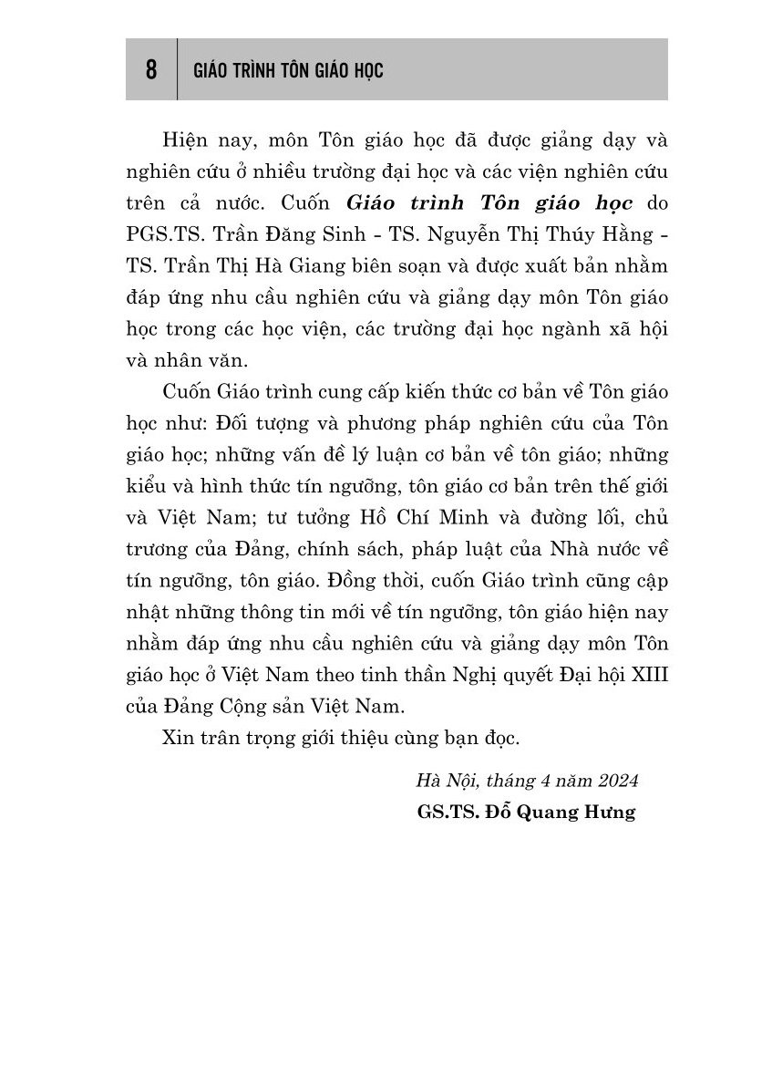 Giáo trình tôn giáo (bản in 2024)