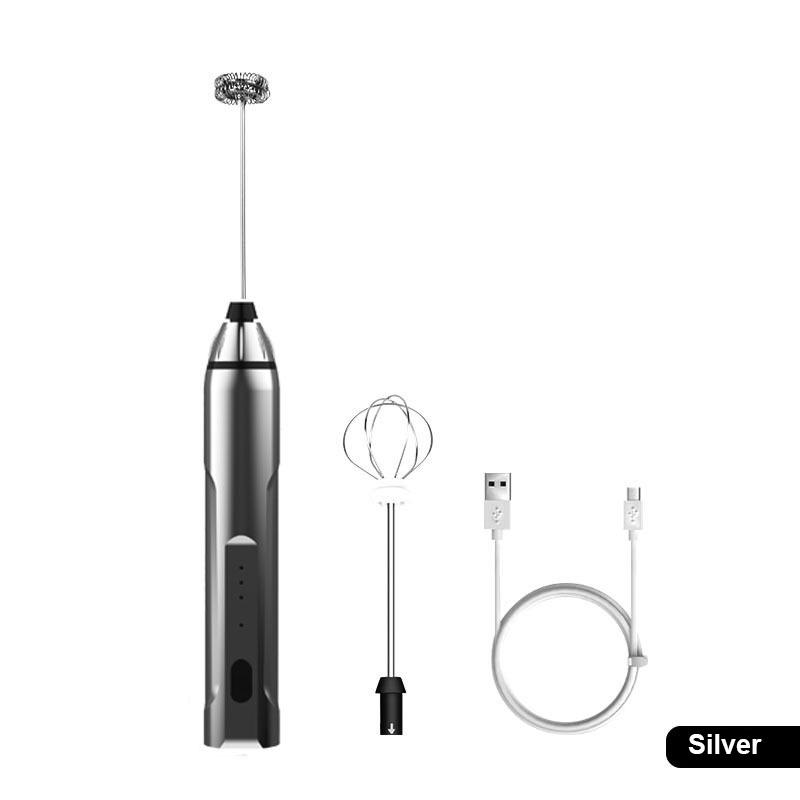 Điện Nhỏ Máy Xay Sinh Tố Bọt Sữa Sữa Rửa Mặt Foamer Đánh Trộn Trứng Be Đánh Kem Nướng Coffe Khuấy USB Sạc