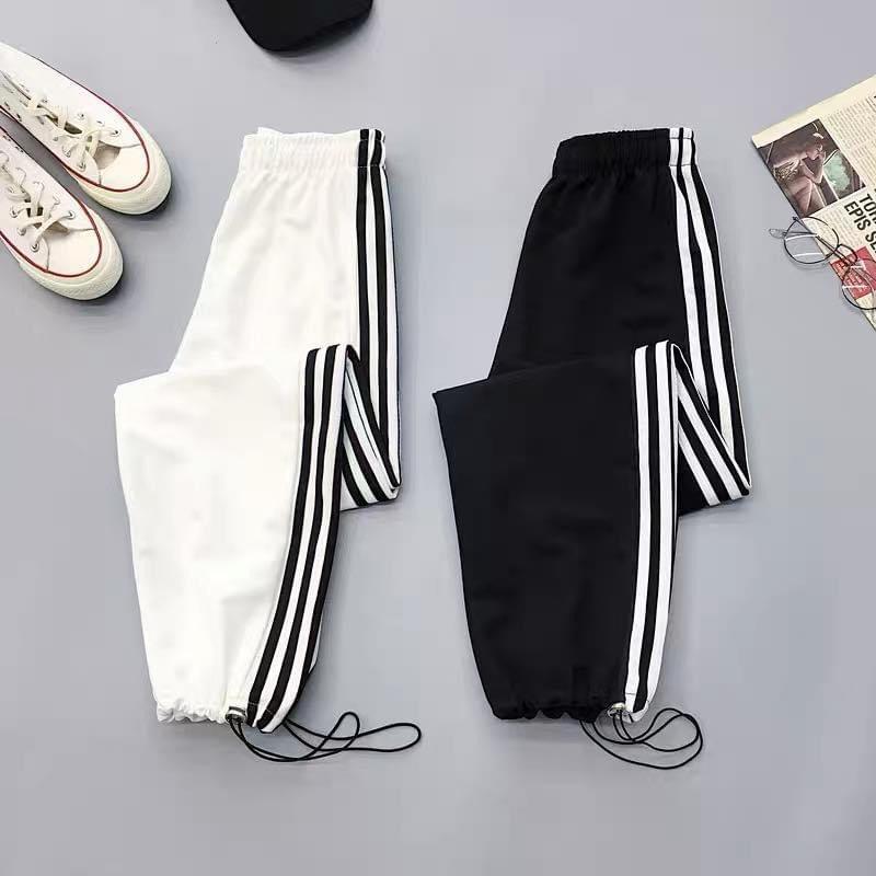 Quần jogger nam nữ 3 sọc,dây rút, thể thao đủ size fom rộng unisex