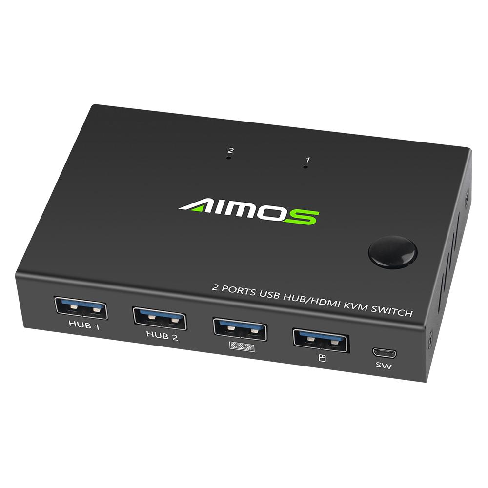 Bộ chuyển mạch bàn phím&chuột USB AIMOS AM-KVM201CC HDMI KVM 2 cổng Hỗ trợ 4K * 2K @ 30Hz