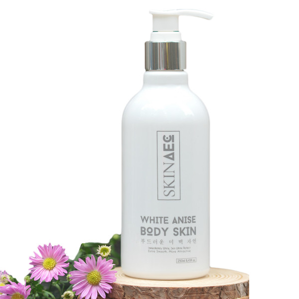 Kem Body Dưỡng Trắng Than Hoạt Tính Skin Aec White Anise Body Skin (250ml) - Dưỡng Trắng, Giữ Ẩm, Không Gây Kích Ứng Cho Da