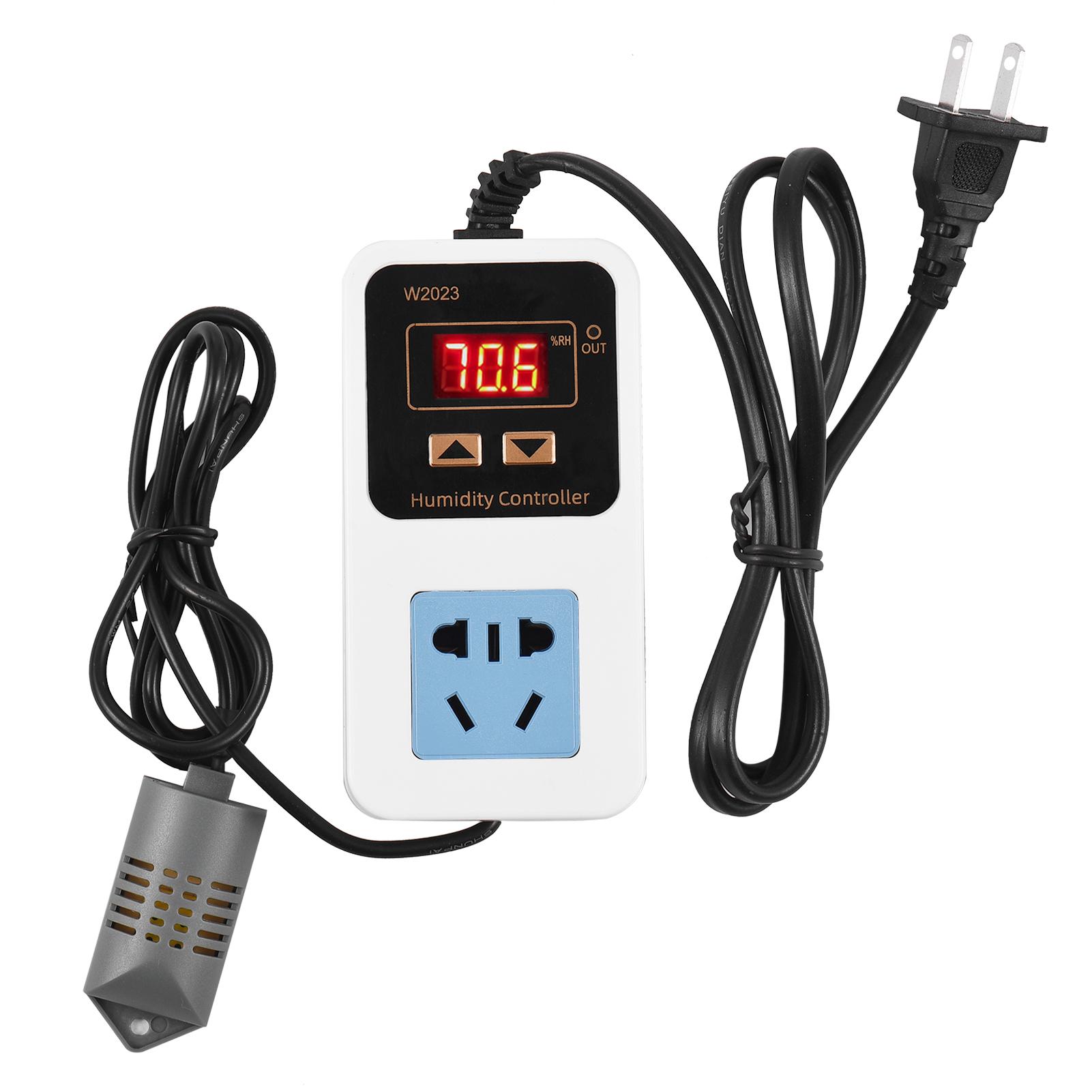 110-220V 10A 1500W Bộ điều khiển độ ẩm điện tử Công tắc điều khiển độ ẩm màn hình kỹ thuật số thông minh có cảm biến Công tắc điều khiển độ ẩm treo tường Ổ cắm