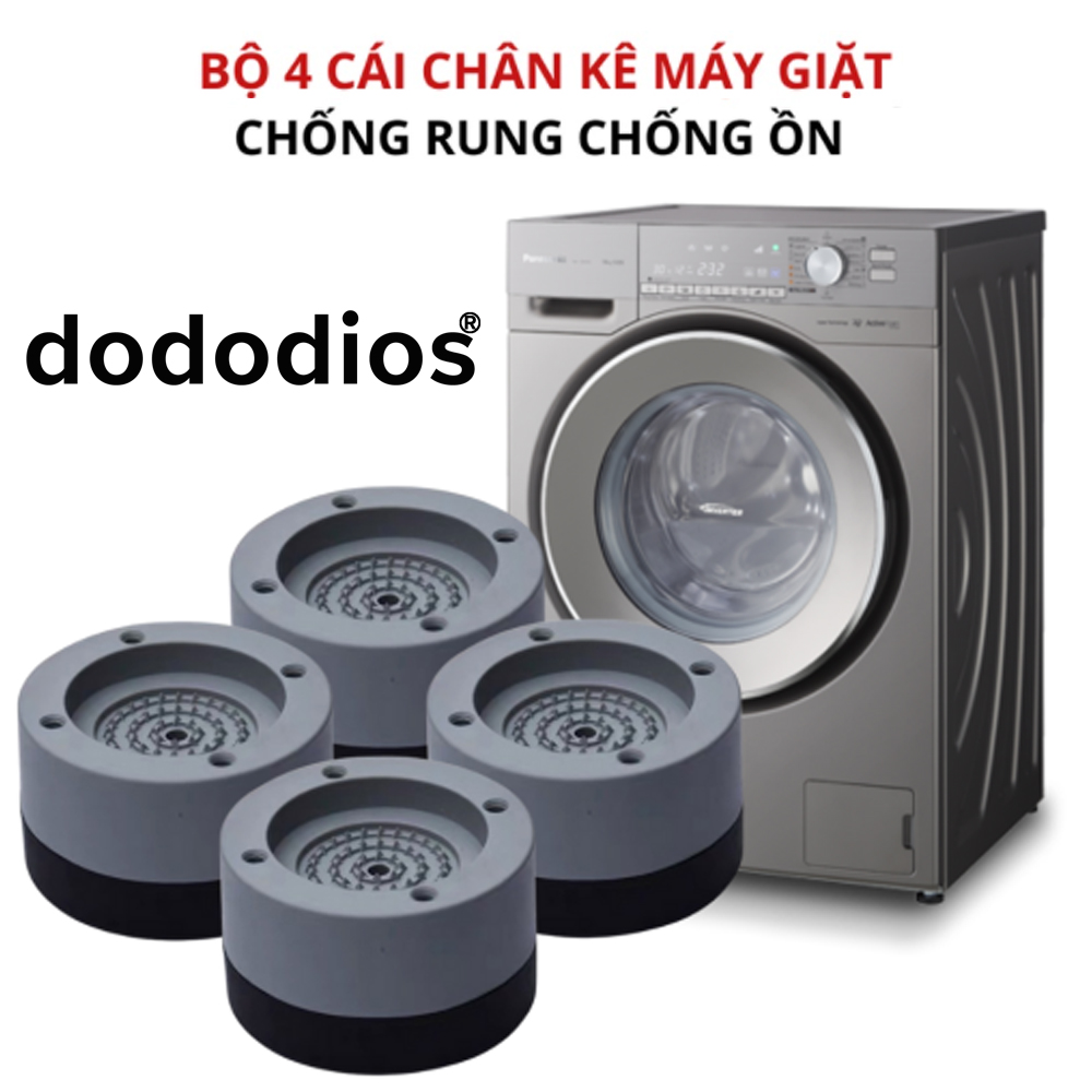 Bộ 4 Miếng Đế Đệm Cao Su Lót Kê Chân Máy Giặt Chống Rung Ồn, Chống Rỉ Sét - Chính Hãng dodosios