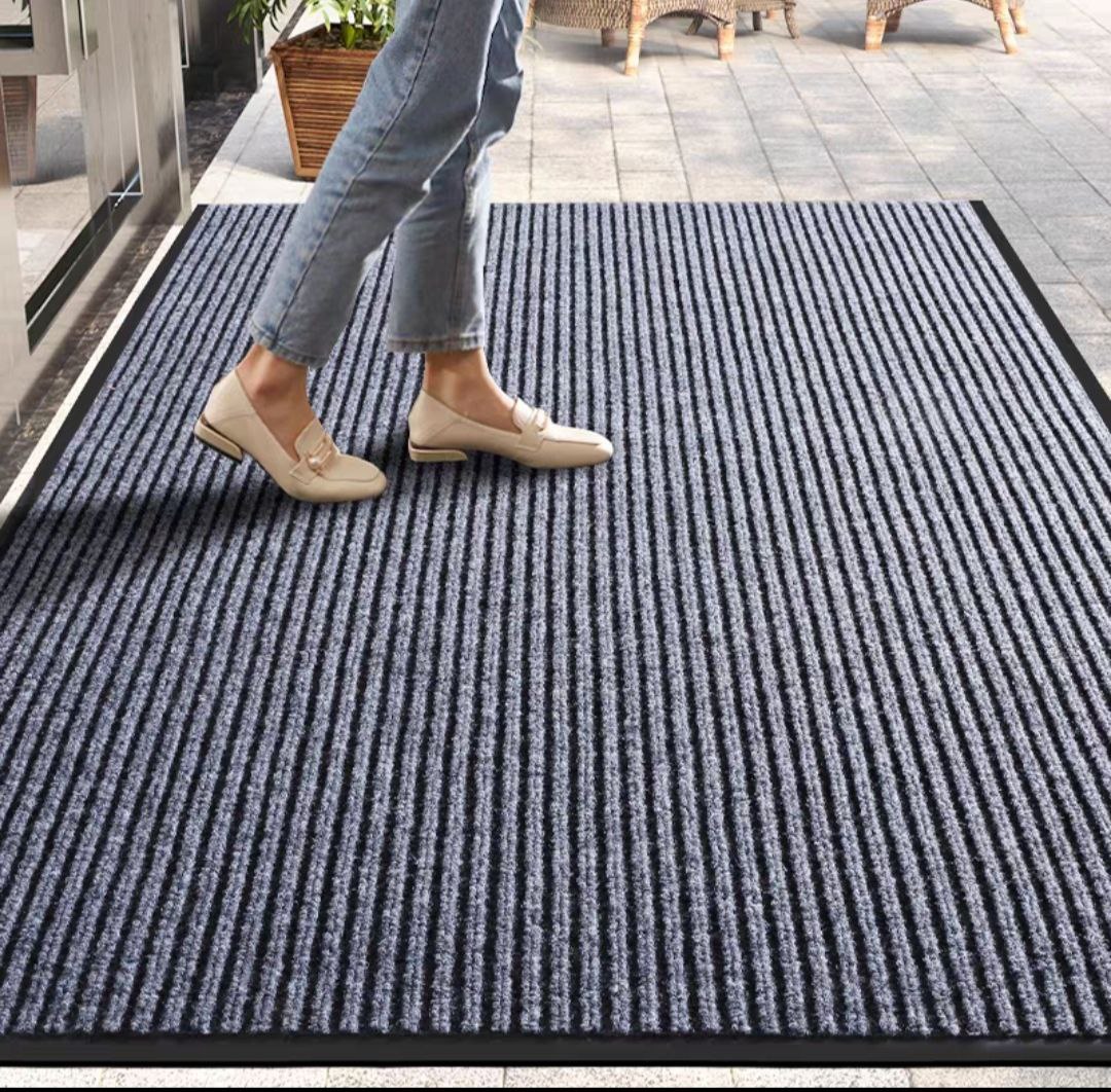 Thảm chùi chân đế chống trượt dạng sọc Stripmate Màu đỏ đun &amp; Đen Xám Nhiều Size