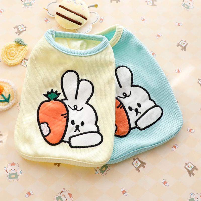 Áo cộc tay thỏ cà rốt cute ngộ nghĩnh Cho thú cưng