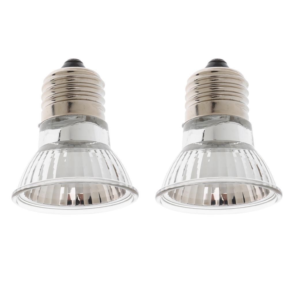 2pcs 50W E27 UVA+UVB Light Bulb Reptile Pet Terrarium Brooder Heater Lamp
