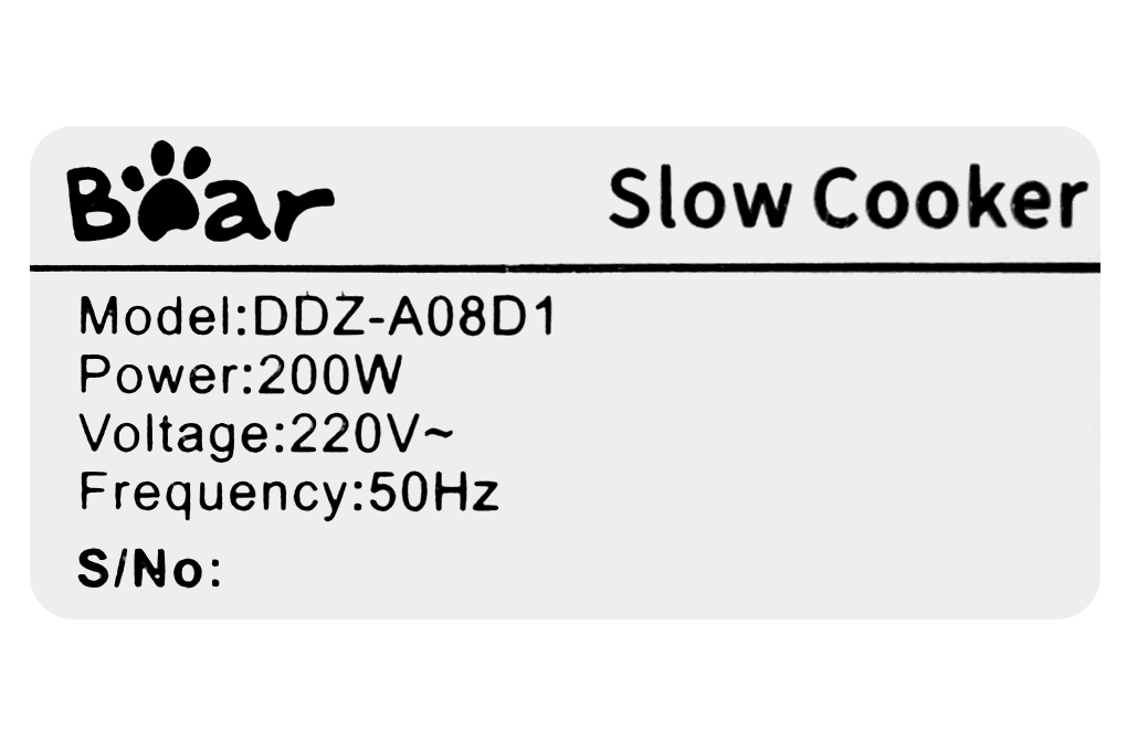 Nồi nấu chậm Bear DDZ-A08D1- Lòng nồi gốm sứ  dung tích 0.8 Lít - 6 chúc năng nấu - Chức năng hẹn giờ 9.5 tiếng - Hàng chính hãng