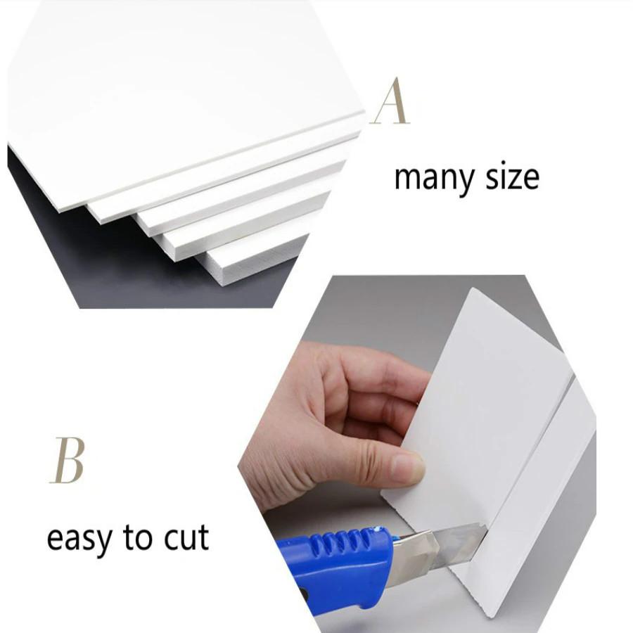 Tấm bìa fomet A2 A3 làm mô hình dày 3mm,5mm,10mm,15mm,18mm màu trắng làm mô hình, Decal, logo, trang trí