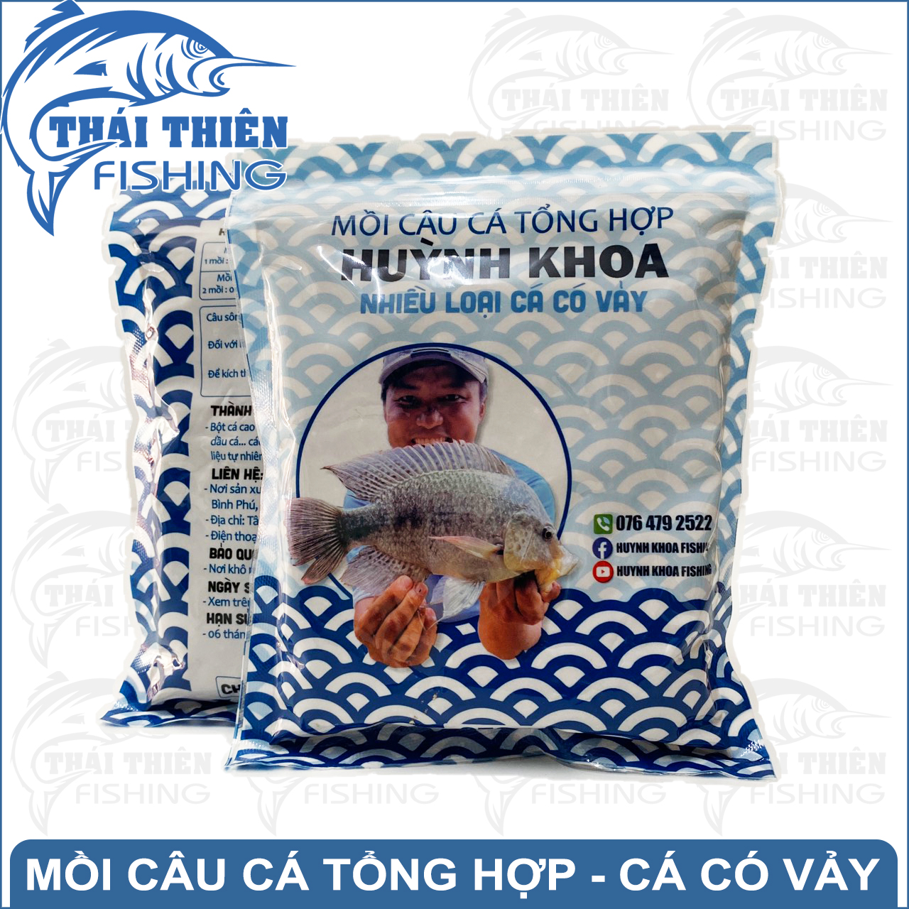 Mồi Câu Cá Tổng Hợp Huỳnh Khoa Gói 250g Dùng Câu Hồ Dịch Vụ, Sông Tự Nhiên Nhiều Loại Cá Có Vảy