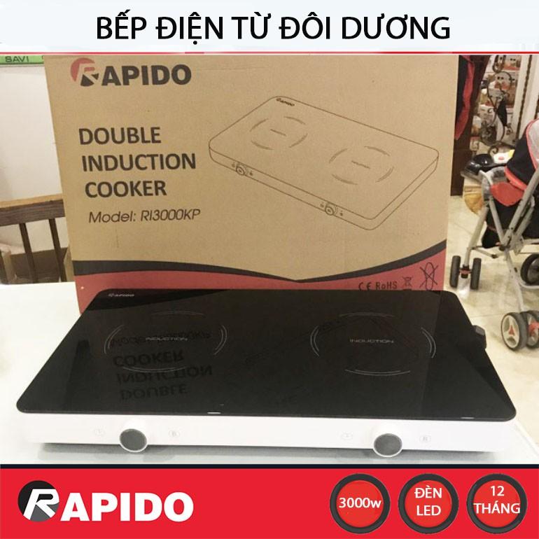 Bếp điện từ đôi dương Rapido RI3000KP công suất 3000W - Hàng chính hãng