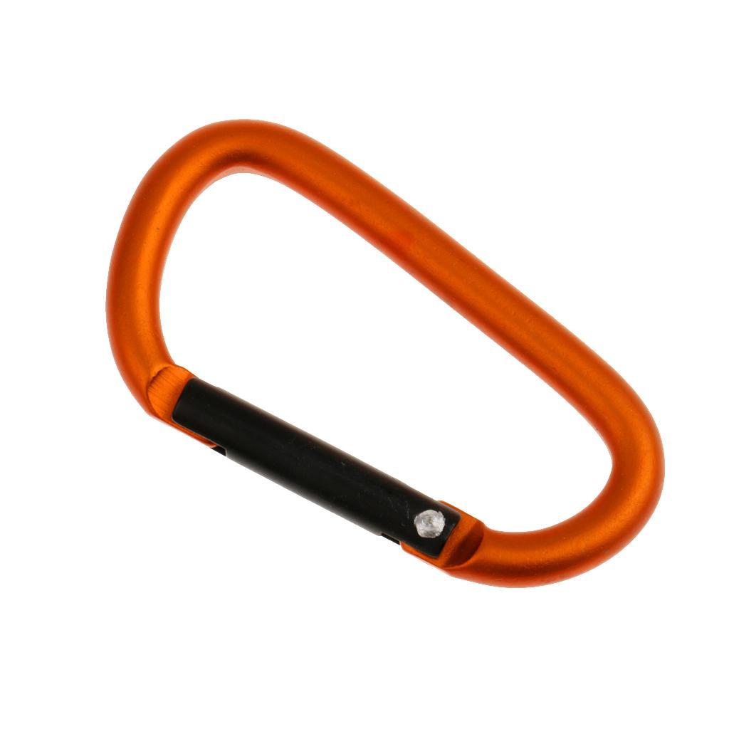 4pcs D Shape Carabiner Spring Snap Clip Hook Keychain Keyring Hiking Outdoor