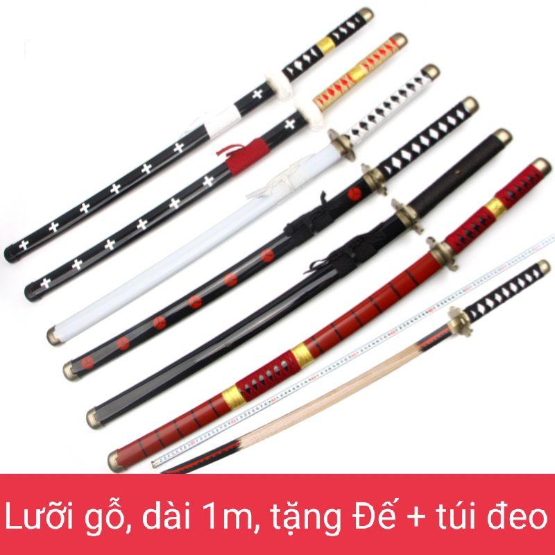 (Lưỡi gỗ dài 1m) Đạo Cụ Cosplay Zoro One Piece Thanh Wado Ichimonji Dài 100cm