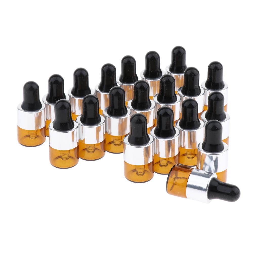 20Pcs Mini Refillable Dropper Bottles Essential Oils Cosmetics Perfume Applicator Pipette Makeup Sample Vials