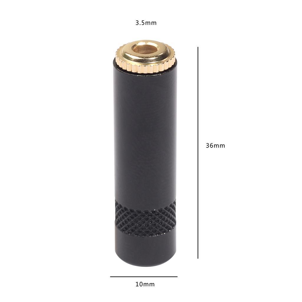 3.5mm Stereo   to 3.5mm Stereo   Adaptor Connector Female Plug Black