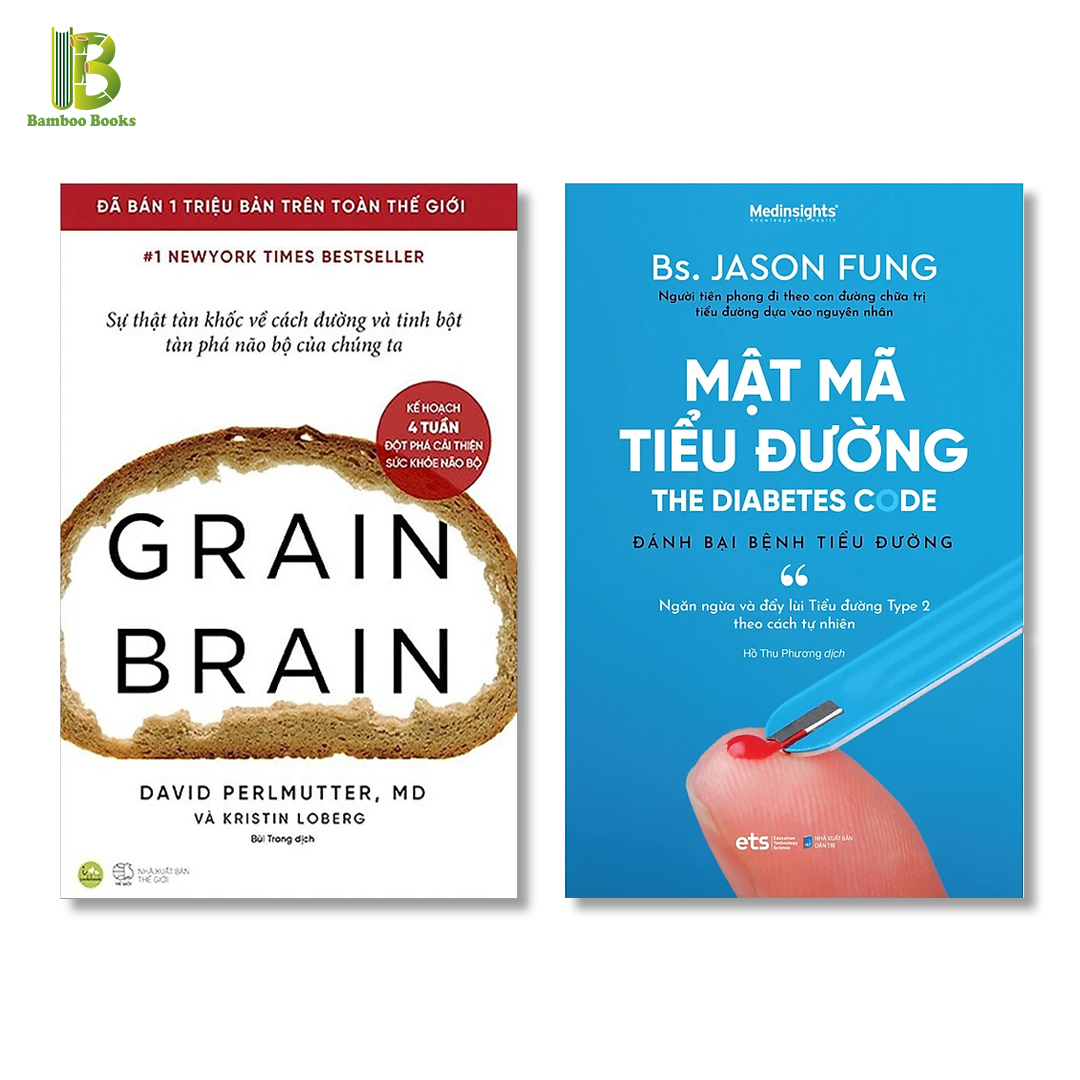 Combo 2Q Bảo Vệ Sức Khỏe: Gain Brain - Sự Thật Tàn Khốc Về Cách Đường Và Tinh Bột Tàn Phá Não Bộ Của Chúng Ta + Mật Mã Tiểu Đường - Tặng Kèm Bookmark Bamboo Books
