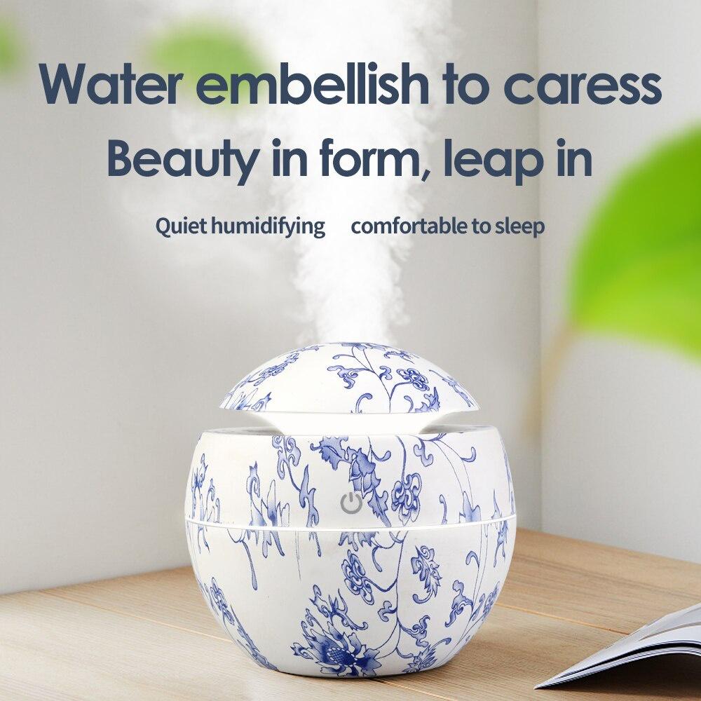 Mini Air Humidifier Ultrasonic USB Aroma Diffuser Wood Grain LED Night Light Electric Essential Oil Diffuser aromatherapy Home