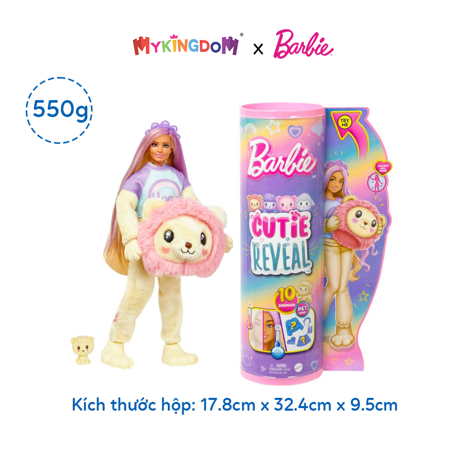Đồ Chơi Búp Bê Barbie Cutie Reveal - Lion BARBIE HKR06/HKR02