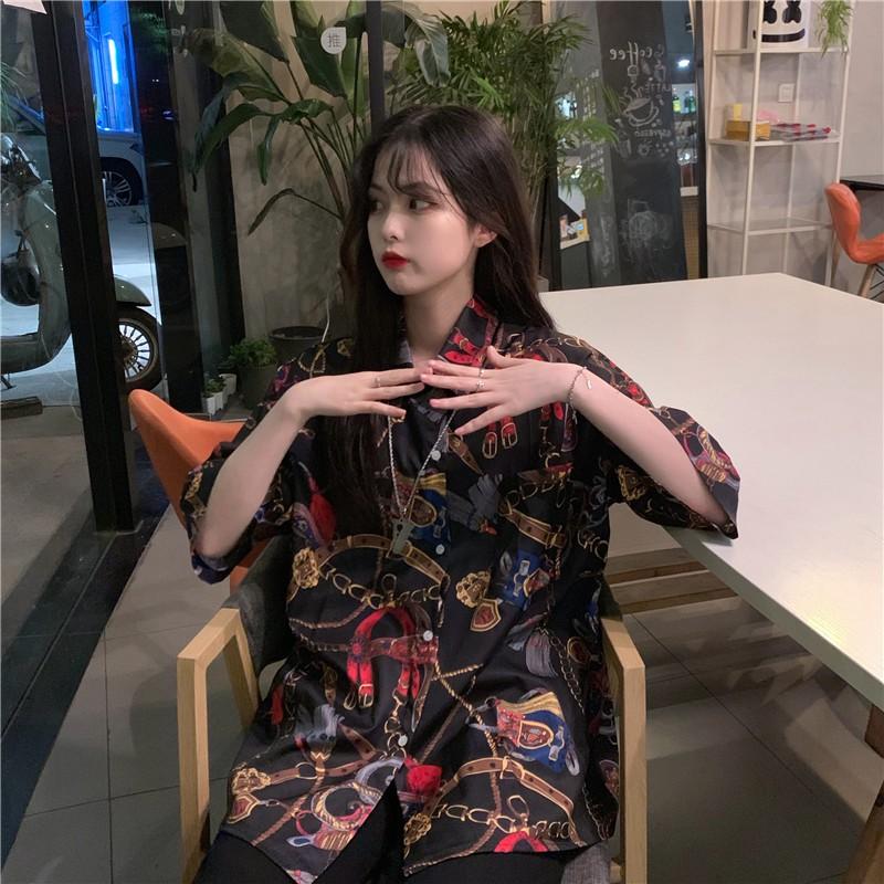 Áo sơ mi nam tay ngắn in họa tiết thời trang