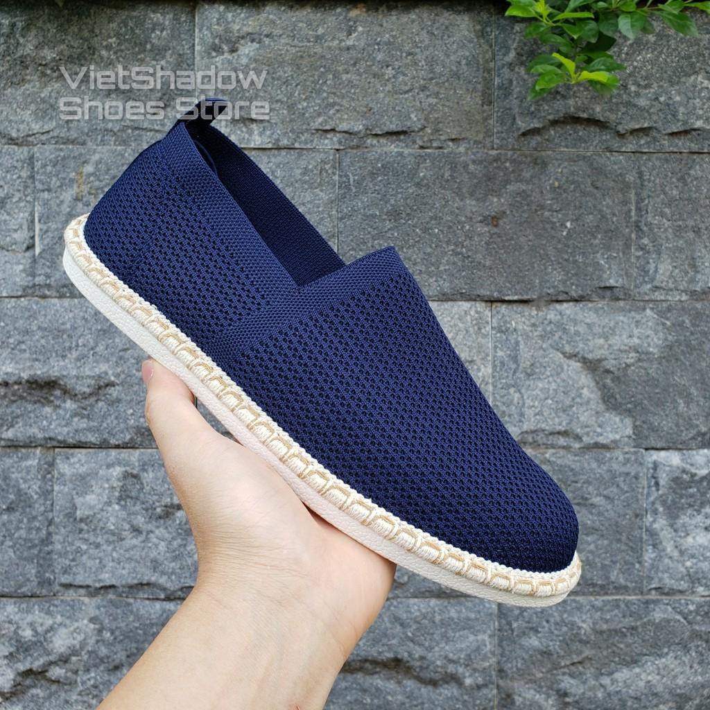 Slip on nam - Giày lười vải nam - Vải dệt kim 3D, 4 màu (đen), (xám), (xanh) và (trắng) - Mã 2931