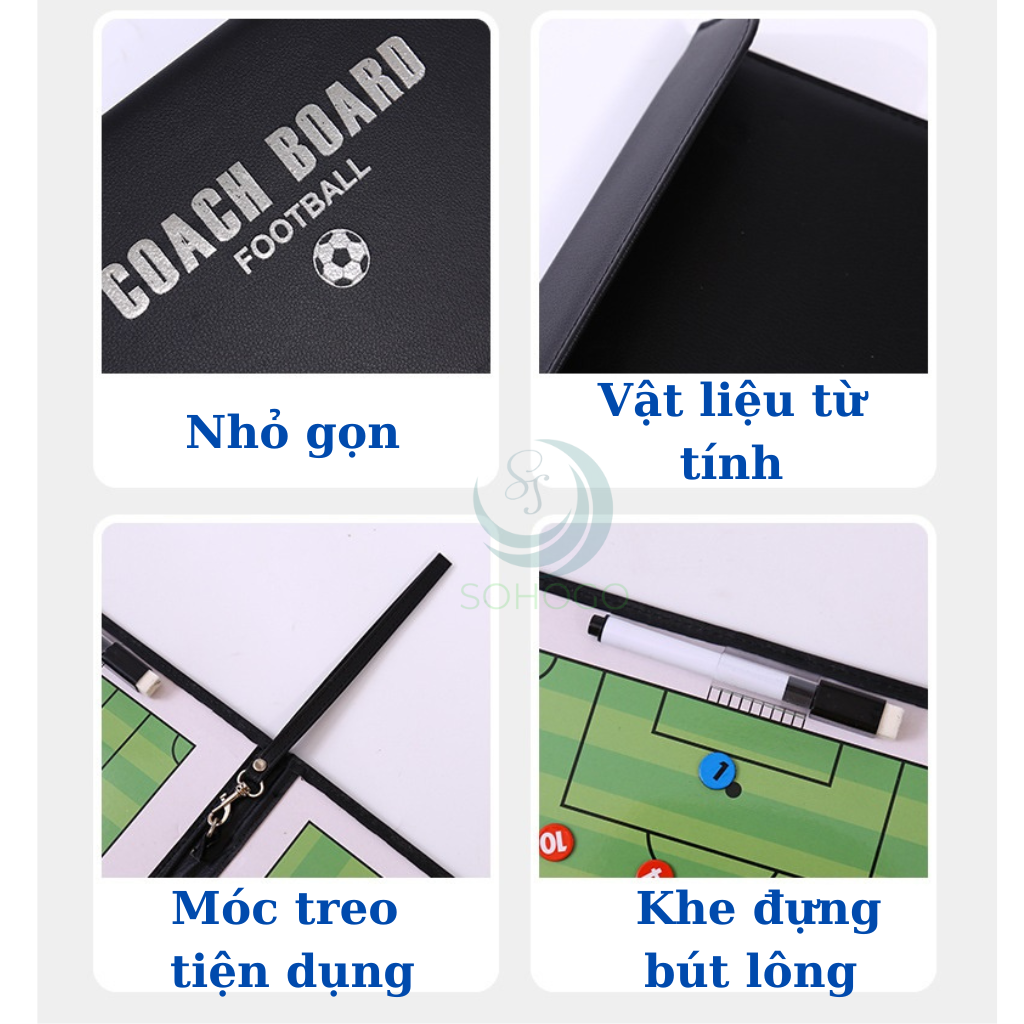 Bảng Ghi Chiến Thuật Bóng Chuyền Gấp Gọn – Dùng Cho HLViên Các Môn Thể Thao - Bảng Huấn Luyện Bóng Rổ/Bóng Đá/Bóng Chuyền – Full Set Nam Châm &amp; Bút Bảng Ghi Chiến Lược Thể Thao Đa Năng – Dành Cho Huấn Luyện Viên