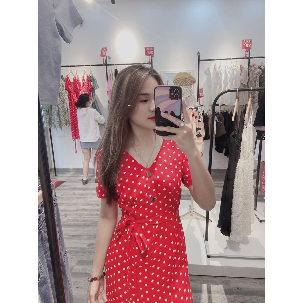Váy chấm bi chiết eo tôn dáng Yoona Dress - 22CHIC