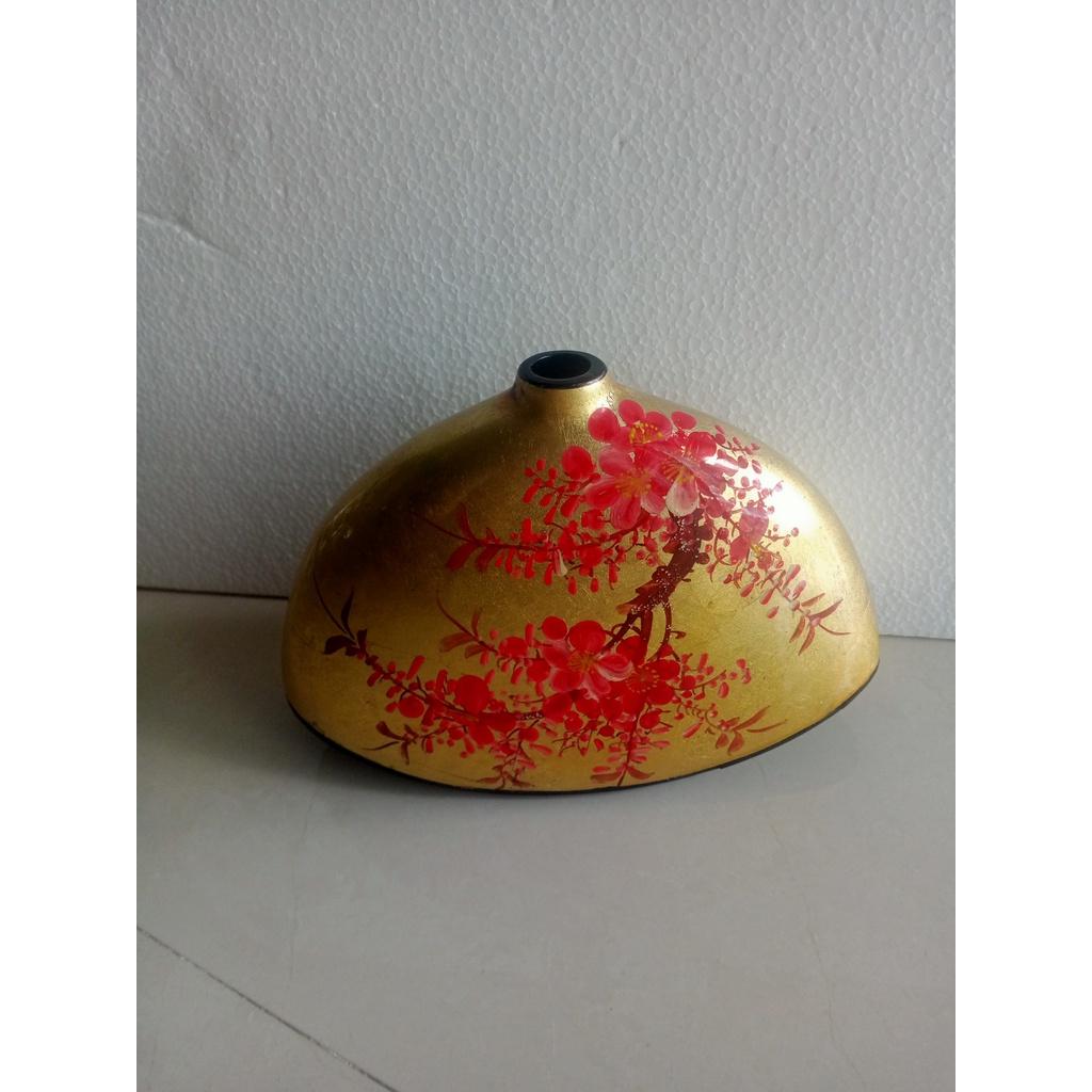 Bình hoa sơn mài Thanh Bình Lê 16.5x24 cm kiểu lạ mắt cắm hoa, trang trí nhà cửa, văn phòng, kệ tủ, làm quà tặng ý nghĩa