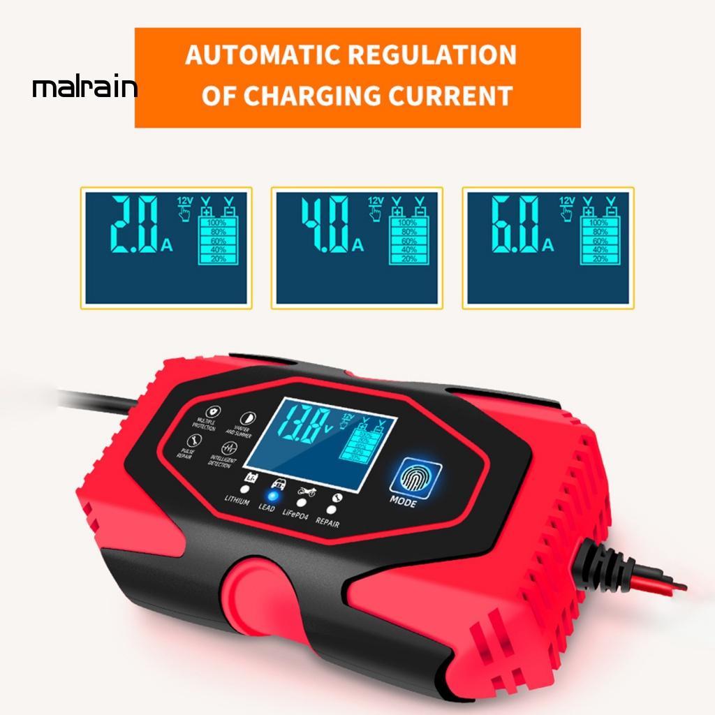 Cục Sạc Nhanh Thông Minh 12V 6A Có Màn Hình Hiển Thị Điện Áp An Toàn Cho Xe Hơi Xe Máy