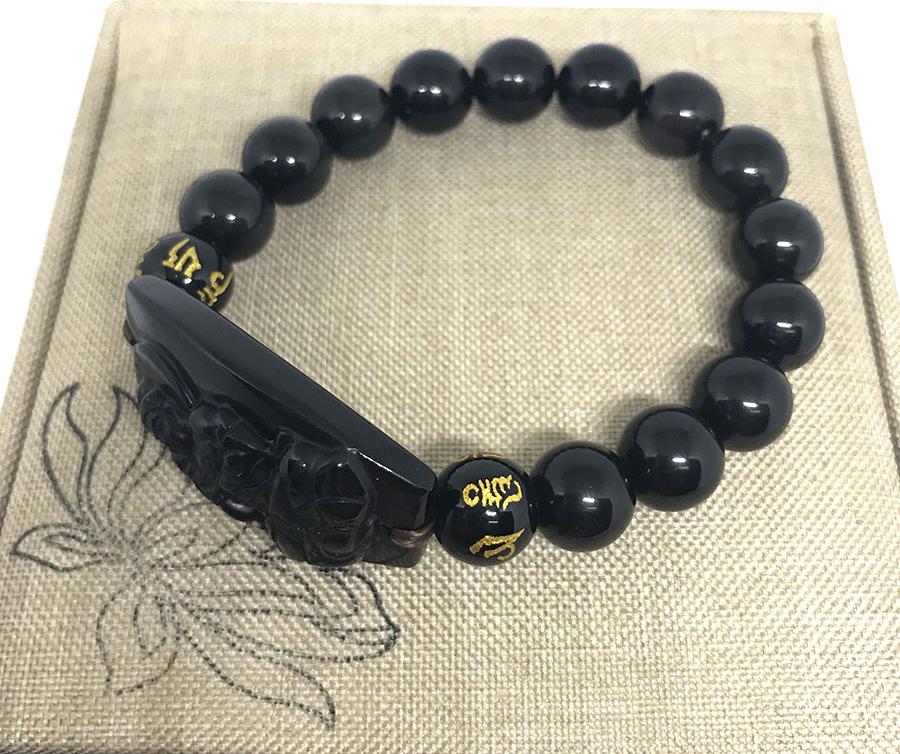 Vòng Tay Phật Bản Mệnh Đá Obsidian Đại Thế Chí Bồ Tát