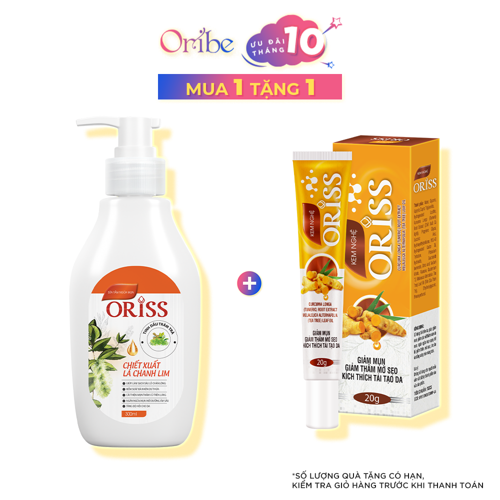 Sữa Tắm Khỏi Mụn Lưng Oriss Giảm Thâm Mụn, Viêm Nang Lông Chai 300ml