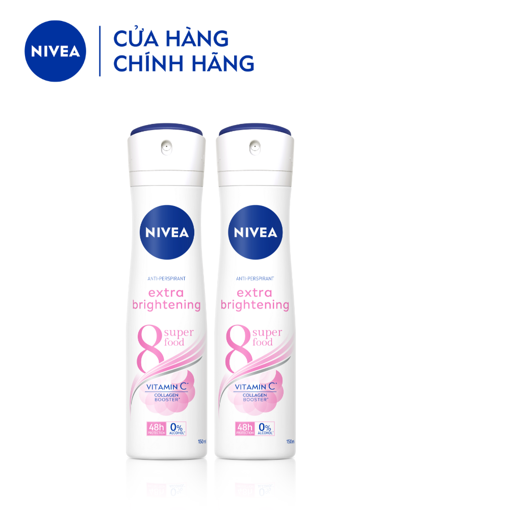 Bộ 2 Xịt Ngăn Mùi NIVEA Sáng Mịn Tối Ưu | Giảm Thâm Sạm | Vitamin C - 82967