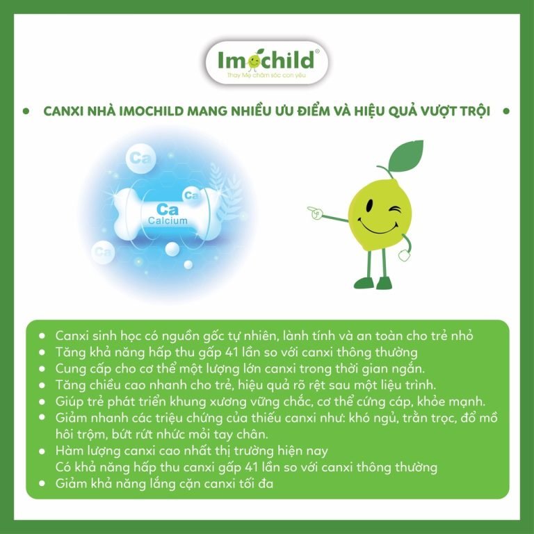 IMOCHILD CALUNIK – Bổ sung Canxi, Vitamin D3K2, Photpho giúp tăng chiều cao cho bé