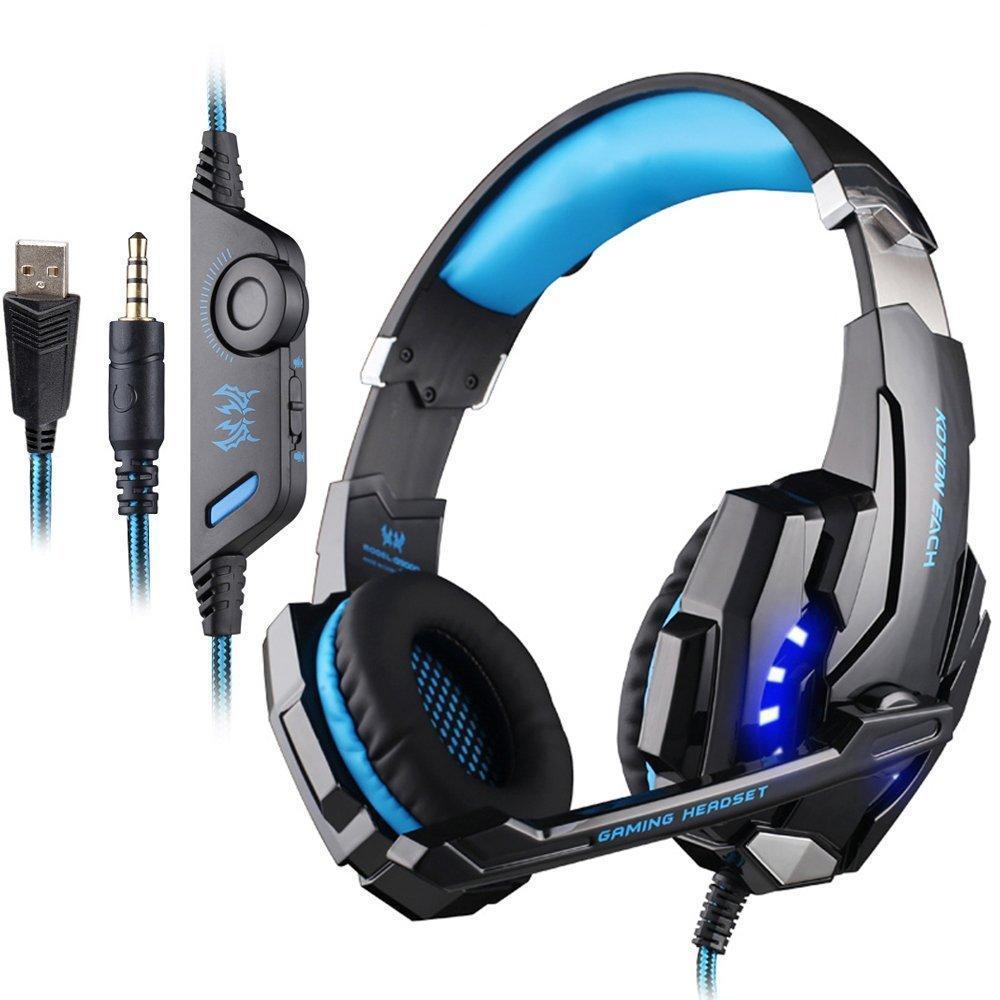 LED Headband Gaming Headset Comfortable 3.5mm Stereo Over-ear Headphone