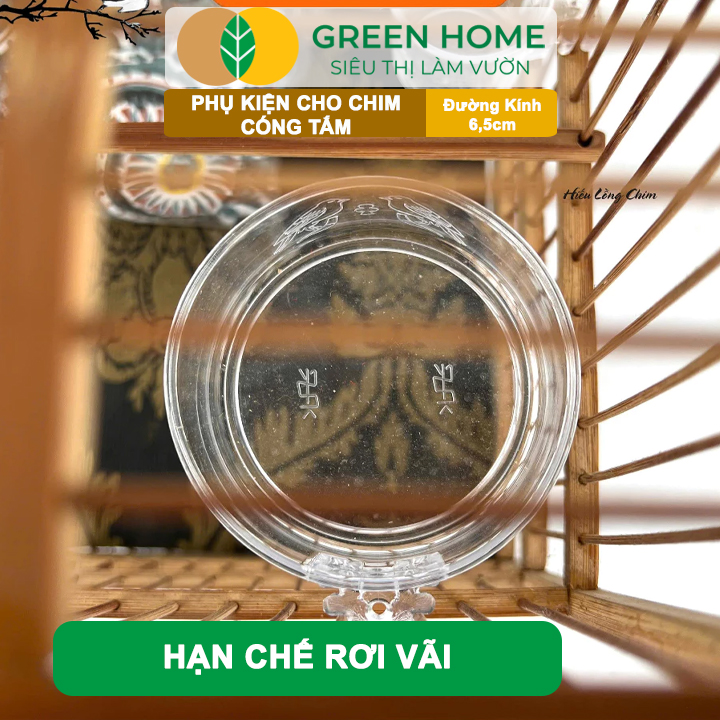 Cóng Tắm Cho Chim GreenHome, Nhựa Mica, Cho Chim Hút Mật, Khuyên, Chòe Đất, Yến,.. Siêu Bền, Nhỏ Gọn