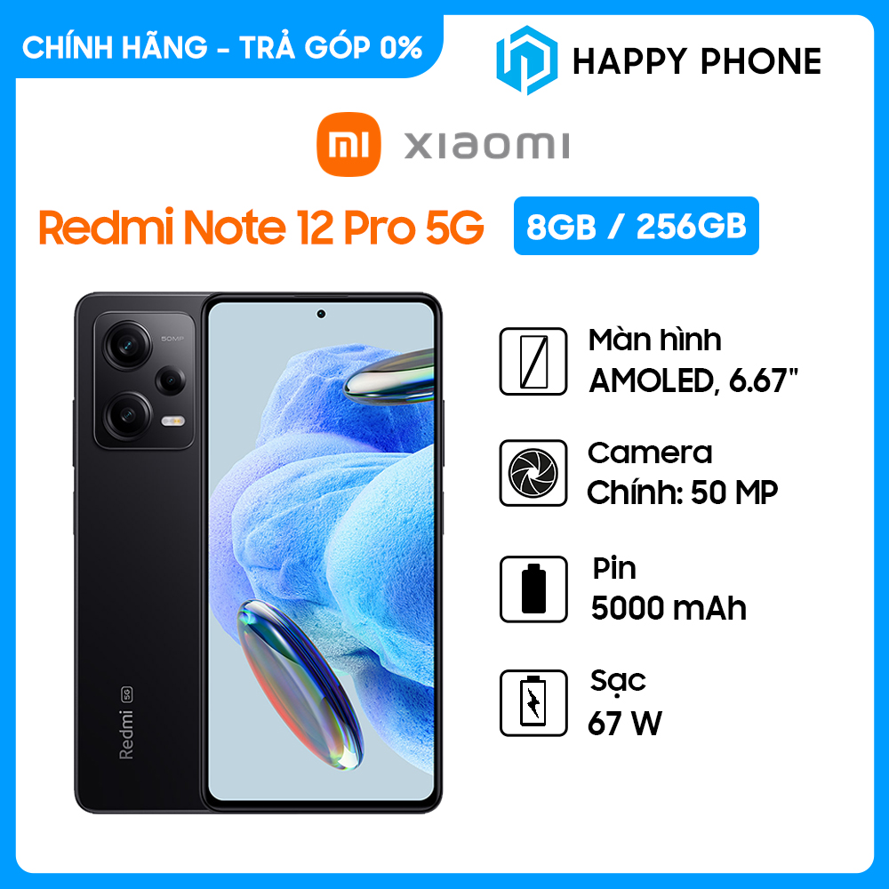 Điện thoại Xiaomi Redmi Note 12 Pro 5G (8GB/256GB) - Hàng chính hãng 