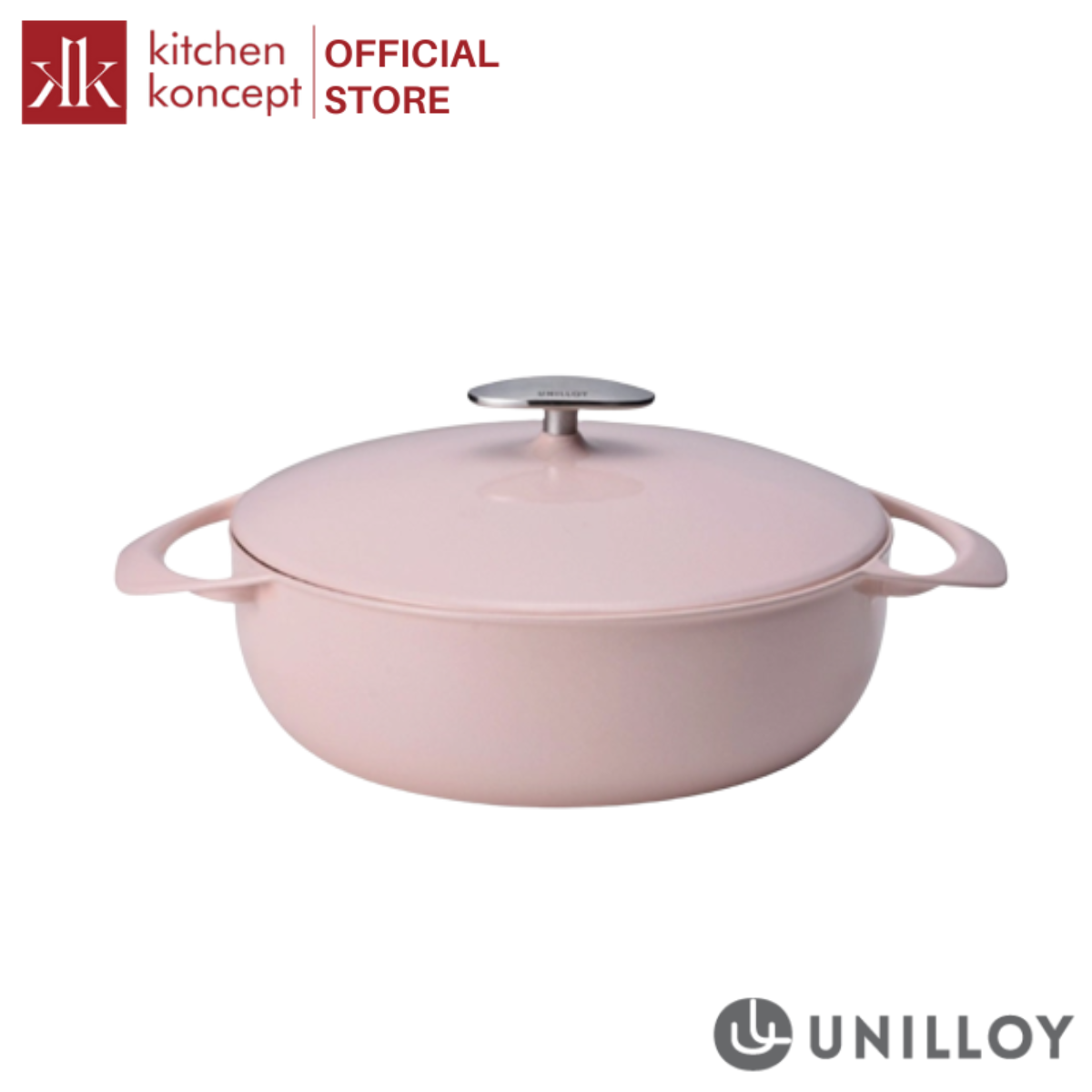 Unilloy - Nồi gang màu hồng - 24cm (3.2L)