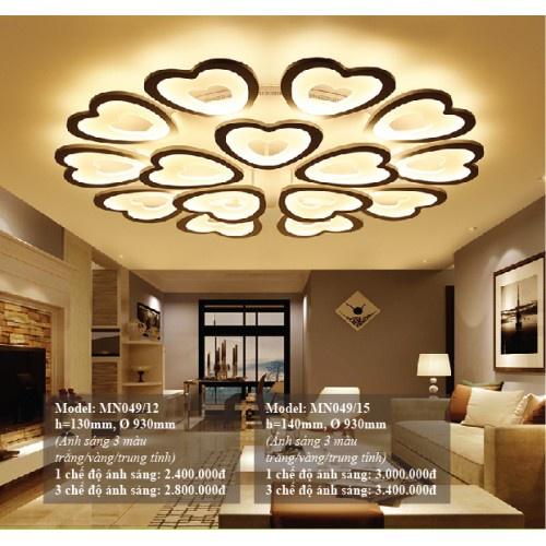 Đèn LED Mâm Ốp Trần MN049 , Đèn Led Trang Trí Phòng Khách, Đèn ốp trần phòng ngủ - 3 Chế Độ Sáng