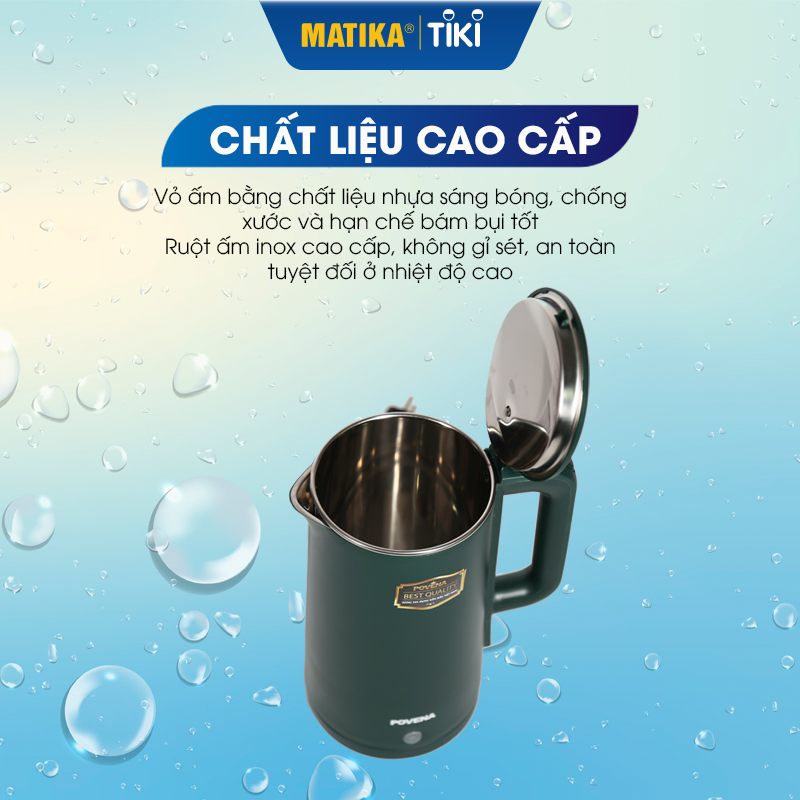 Ấm Siêu Tốc Vành Liền Dung Tích 2.3L POVENA PVN-23 - Hàng Chính Hãng