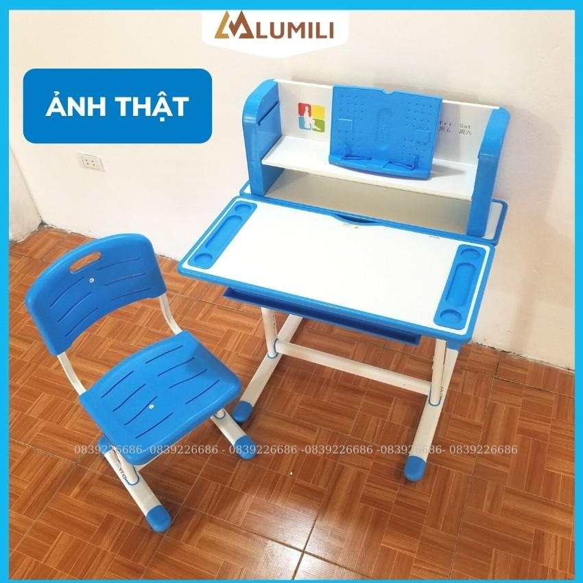 bộ bàn học chống gù chống cận bàn học thông minh lumili R12 có giá sách size 80cm