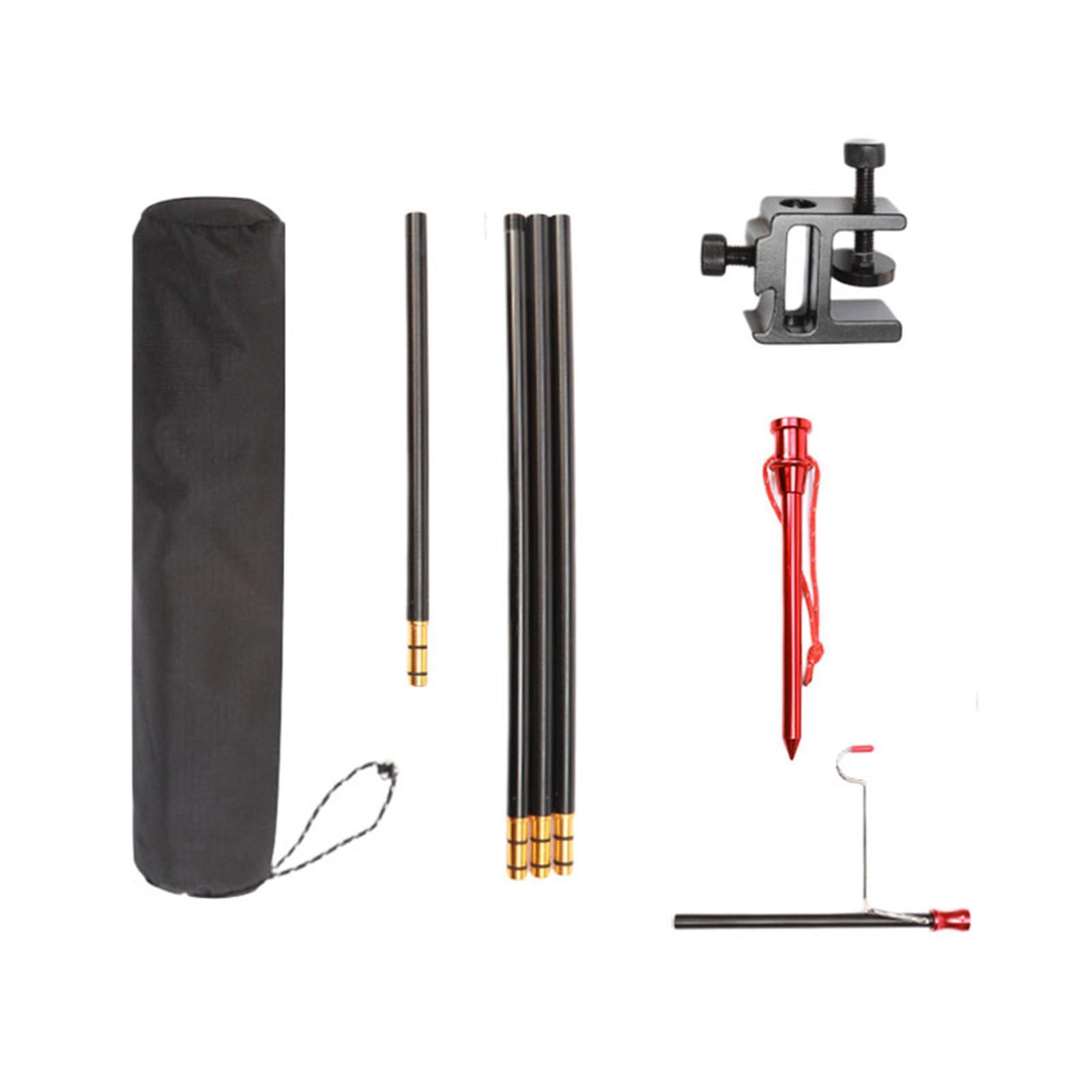 Camping Lantern Stand Aluminum Alloy Hanging Tent Light Holder Collapsible Bracket Outdoor Lamp Pole Post for Traveling Fishing Picnic BBQ